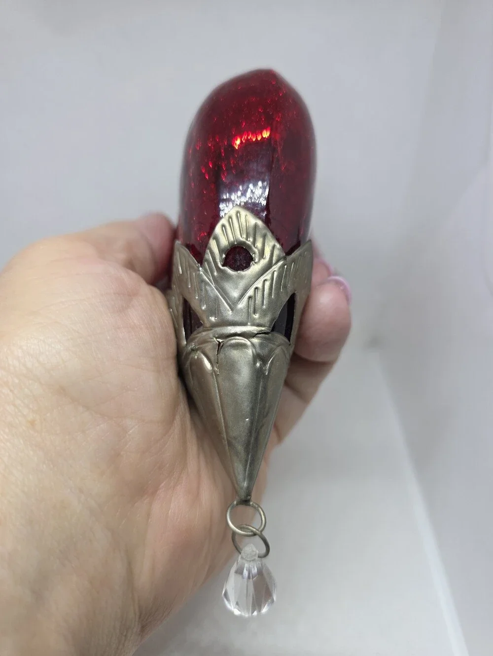 Red Heart Glass Hanging Ornament